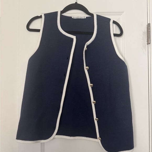 Abercrombie & Fitch Mara Crew Neck Sweater Navy  Size Medium - Picture 2 of 5